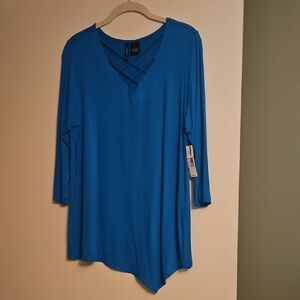 New Directions Vibrant Blue Long Sleeve Top